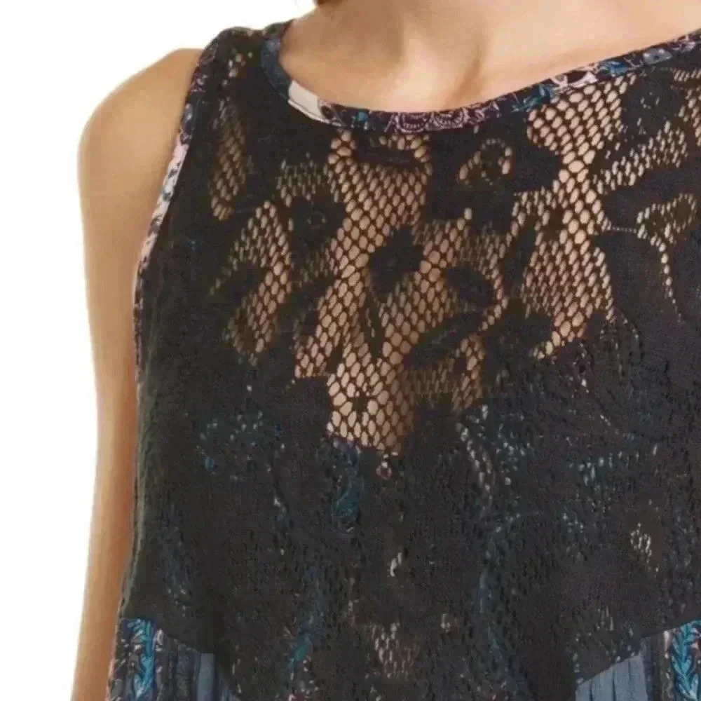 Free People Count Me in Trapeze Festival Dress Top Size Small - Picture 3 of 4